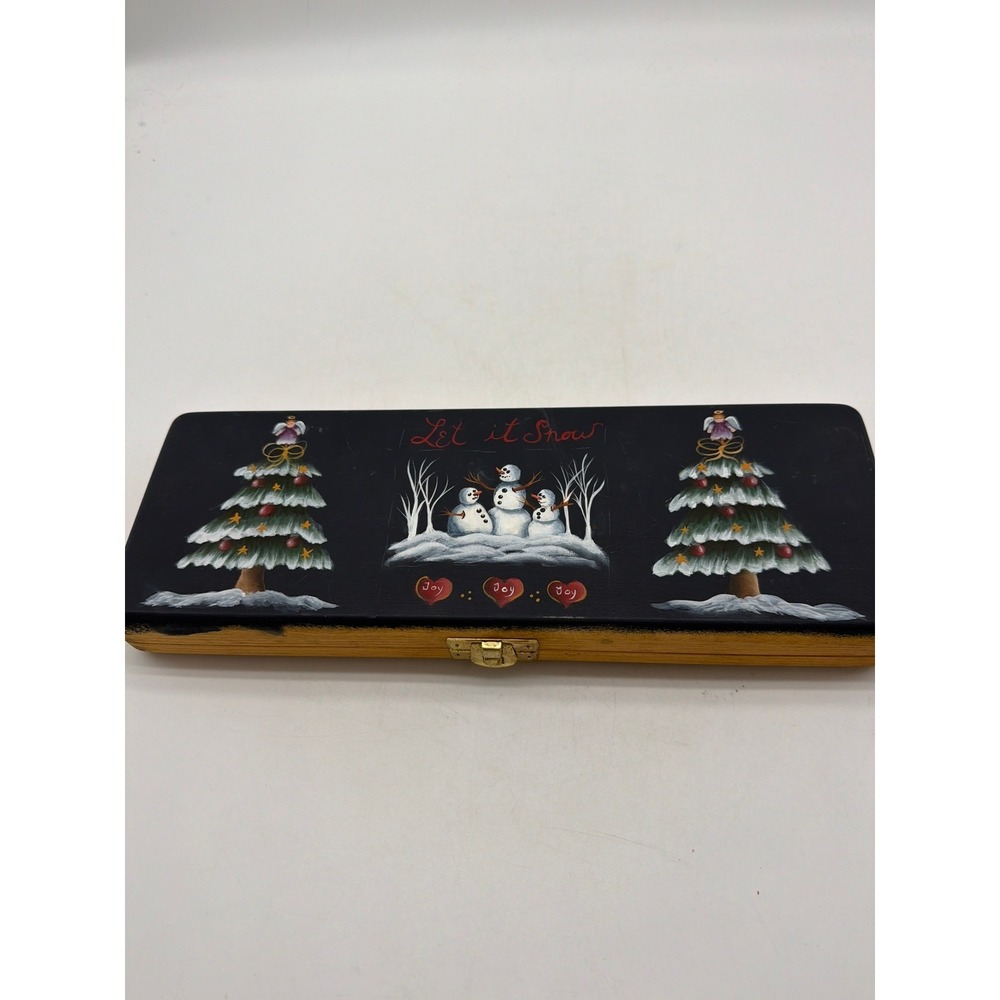 Hand painted Wooden storage box size 14x5x1